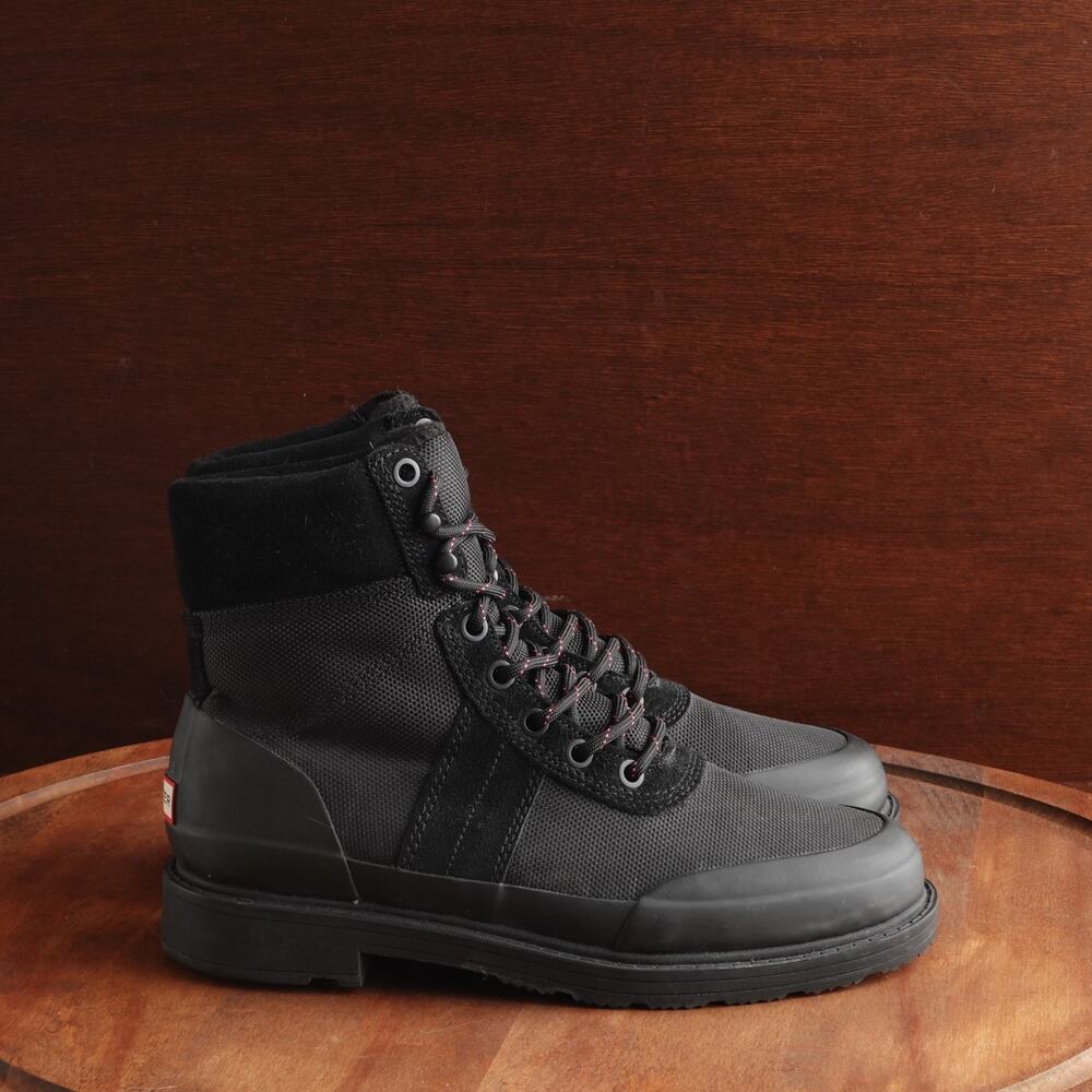 Hunter Boots Womens SZ 6 BLK Commando Combat Lace Up Ankle Suede Utility Outdoor